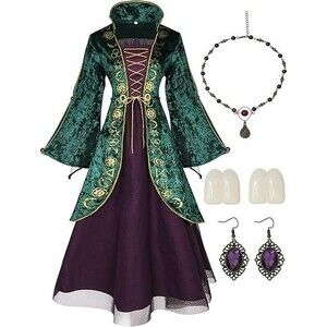 Drofe Women's Winifred Sanderson Costume 3XL Green Mary Sarah Witch Cosplay